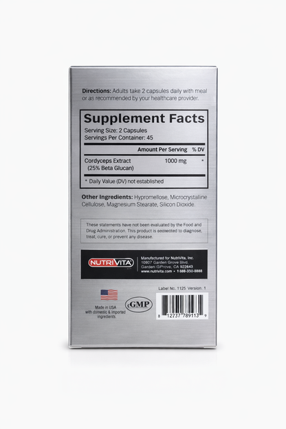 NutriVita Cordyceps 1000 mg (90 Capsules)
