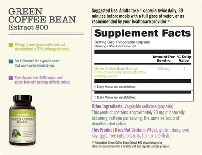Extracto de Grano de Café Verde (60 Cápsulas)
