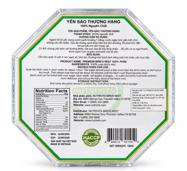 Nutrivita Bird's Nest 100% Pure
