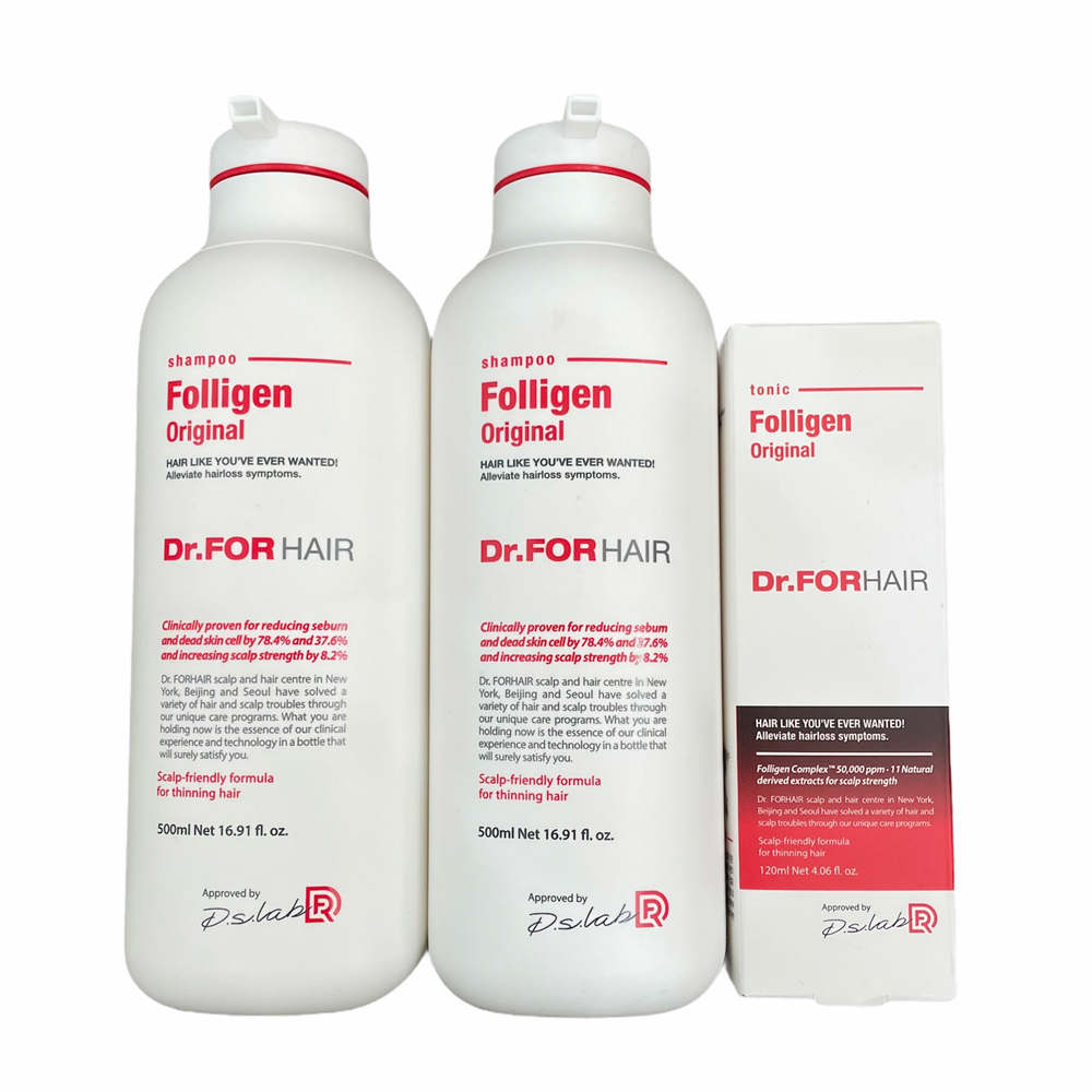 Dr.FORHAIR Folligen Set (Buy 2 Shampoo Bottles, Get 1 Free Folligen Tonic)